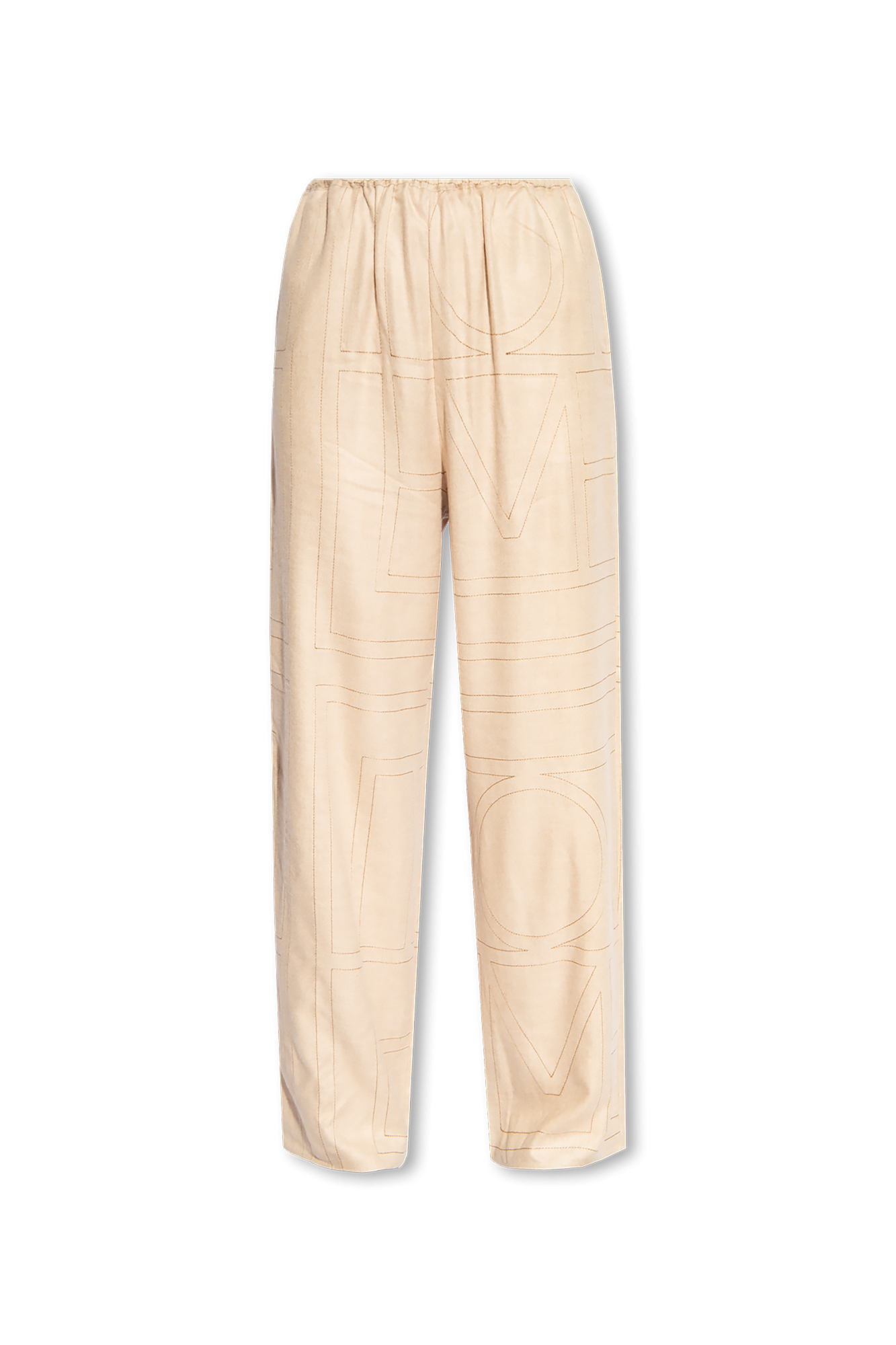 パンツ TOTEME Woman Pants Beige 253WRB0295FB0390 116 High-rise cotton wide-leg pants in beige - Toteme | Mytheresa
